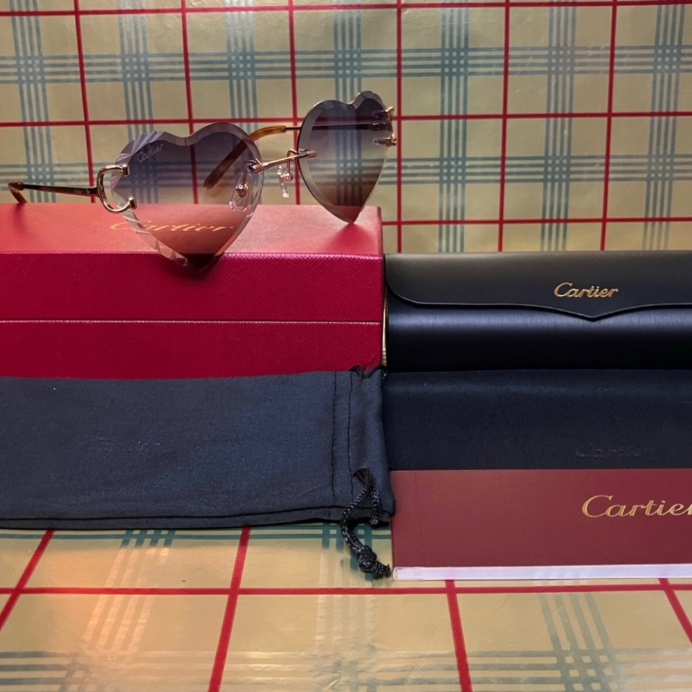 Cartier Big C Rimless Heart Sunglasses